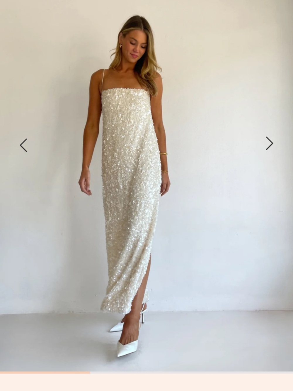 Ivory Sequin Maxi or Midi Dress (perfect for a bride!) never worn - Picture 3 of 8